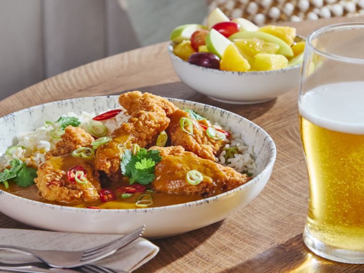 Chicken katsu curry at a Premier Inn restaurant